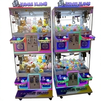 Machine à pince à prix d'arcade personnalisable en acrylique, métal et verre trempé, avec accepteur de billets et pousse-pièces, 4 joueurs