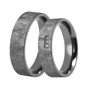 6mm Fashion Jewelry Pure Tantalum Ring Mixed Brushed Finish Dark Grey Color Tantalum Ring Mens Wedding Bands