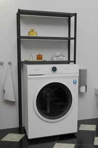 Washing Machine Top <b>Storage</b> Rack 3-Tier Metal Organizer for Bathroom <b>Space</b>-<b>Saving</b> Modern Design for Dryer Top - Product Image 1