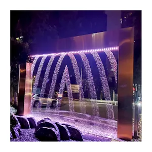 Proyecto a gran escala fuentes y cascadas para el hogar fuente de cortina de agua digital para la decoración del vestíbulo del Hotel