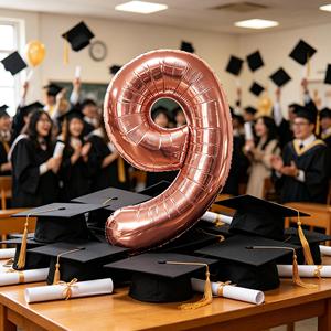 Party Love Balloon Number 9 Rose Gold 80cm Party Decoration for indoor and outdoor party decorations - Product Image 4