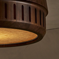Plafonnier décoratif de luxe en bois de noyer pour chambre à coucher, salle à manger, décoration moderne, salon, lampe LED ronde au plafond