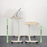 Bureau d'étude mobile en bois à hauteur réglable, table de dessin, table de peinture, bureau d'ordinateur, poste de travail à domicile avec plateau rabattable