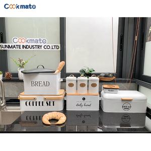 Set di decorazioni Country della fattoria Vintage nero quadrato in metallo scatola di <span class=keywords><strong>latta</strong></span>/scatola per il pane/contenitore da tè per la casa scatole di immagazzinaggio della cucina - Product Image 5