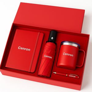 Set de Regalo 4 en 1 con Logotipo Personalizado: Cuaderno A5, Taza Aislada, Paraguas Automático y Bolígrafo Metálico |   Caja de Bienvenida Ejecutiva - Product Image 1