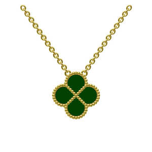 Niñas de gama alta 18K Oro Verde <span class=keywords><strong>Van</strong></span> malaquita pulsera <span class=keywords><strong>Cleef</strong></span> colgante pendientes conjunto al por mayor - Product Image 6
