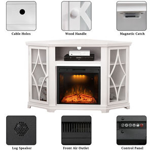 Luxstar-Soporte de TV de 56 pulgadas, repisa esquinera con <span class=keywords><strong>chimenea</strong></span> de hasta 65 pulgadas, consola central de entretenimiento con <span class=keywords><strong>chimenea</strong></span> eléctrica de 25 pulgadas - Product Image 3