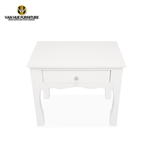 OEM <b>White</b> <b>Wooden</b> Bedroom Nightstand with 1 Drawer for Kids Furniture Durable <b>Bedside</b> <b>Table</b> with Crystal Handle - Product Image 2