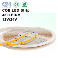 Tira de Luz LED COB de Alta Densidad, 480 LED/m, 24V, 2700K, Blanco Cálido, Sin Puntos, para Decoración de Interiores