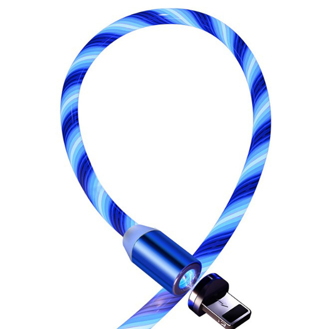Magnetic Fast Charging USB Cable Flowing Light Phone Accessories Cable USB Led Luminous Micro Data Cable