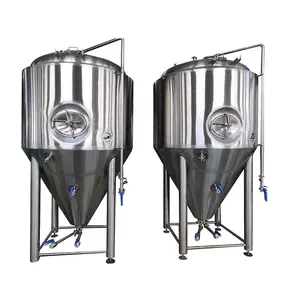 Réservoir de fermentation de bière conique en acier inoxydable, 50l, 100l, 200l, 250l, 300l, 400l, 500l, 600l, 800l, 1000l