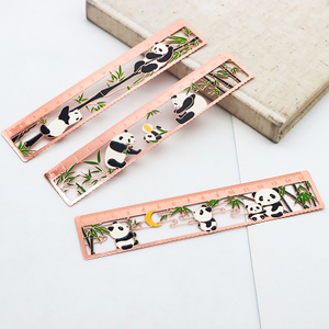 Tùy Chỉnh Thép Không Gỉ Brass Rose Gold UV In Ấn Panda Hình Kim Loại <span class=keywords><strong>Stencil</strong></span> Bookmark Cai Trị - Product Image 6