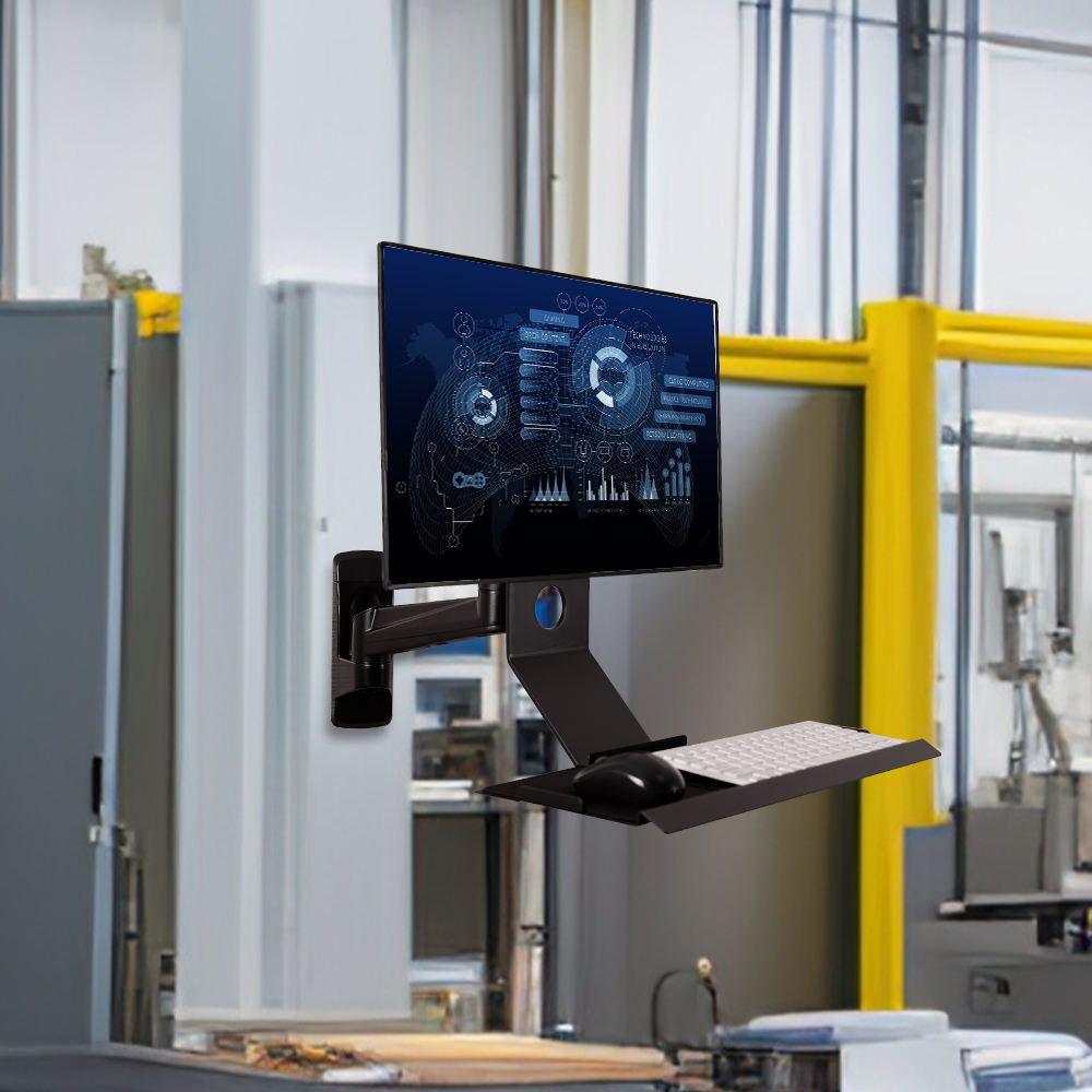 ORANGLES FE199KBL-2 Industrial Monitor Bracket | 360° Rotatable Arm for 15"-32" Screens | 10Kg Capacity | Customizable Design – orangles Kuwait - angled perspective - presenting advantages - Image 4 of 6 | fits any environment | Purchase FE199KBL-2 Industrial Monitor Bracket | 360° Rotatable Arm for 15"-32" Screens | 10Kg Capacity | Customizable Design – orangles Kuwait Michigan | Free Shipping ORANGLES