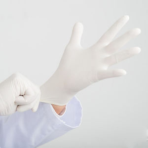 Gants d'examen en latex sans poudre de haute qualité Heartmed PideMed, épaisseur 5 MIL, longueur 24 CM, bord coupé, texture lisse - Product Image 4