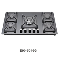 Table de cuisson à gaz encastrable 5 brûleurs GPL OEM/ODM d'usine avec plaque en verre trempé pour usage domestique