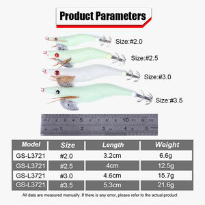 2.0 #2.5 #3.0 #3.5 #4.0 # lueur océan pêche au calmar profond diverses couleurs bois artificiel crevettes équilibre lumineux egi calmar gabarit - Product Image 2