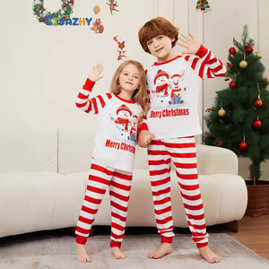 Bomery Novo Inverno Conjunto Térmico De Duas Peças Bonito Dos Desenhos Animados Impresso Natal Sleepwear XL Tamanho Casa Família Pijama Tecido Macio - Product Image 3