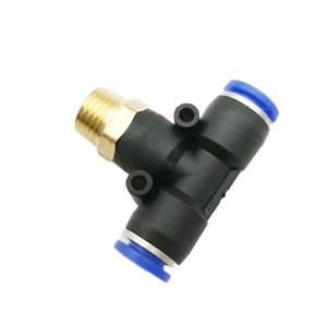 Conector Rápido Neumático en Forma de T PB Air, Conexión a Presión para Manguera/Tubo de 4-16 mm DE, Rosca Macho M5 1/8"-3/4" BSP, Marca YIIDNN, 6 Meses de Garantía - Product Image 1