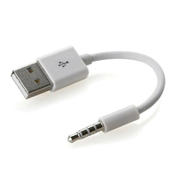 Câble audio de remplacement USB 2.0 mâle vers jack 3,5 mm 4 pôles pour synchronisation de données et chargement, compatible iPod Shuffle 3e et 4e génération - Vente en gros