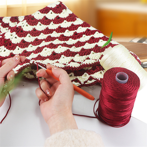 여름 태양 모자를위한 중간 조잡한 얼음 대마 뜨개질 원사 DIY 손으로 짠 가방 슬리퍼 쿠션 밝은 실크 중공 크로스 스티치 재봉 - Product Image 1