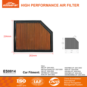 EDDYSTAR Nouveau filtre à air lavable haute performance spécifique au véhicule pour Volvo V60 V90 S90 XC60 XC90 ES0814 - Product Image 5