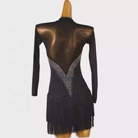 Robe de danse latine pour femmes, une pièce, à franges, Samba Rumba, costume de performance professionnel, compétition, groupe