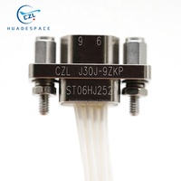 Connecteur aviation micro-rectangulaire en laiton ZKP J30J-9ZKP-300mm avec broches et câble personnalisé Huadespace