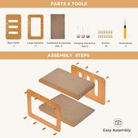 Grande maison à gratter pour chat en bois 2-en-1, moderne et écologique, avec plateau à gratter en carton, pour chats d'intérieur, boîte à gratter à 4 niveaux