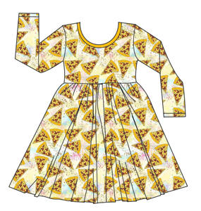 Vestido Infantil de Manga Larga de Bambú con Estampado de Dibujos Animados, Vestido Tipo Jersey para Niña, Ropa de Trabajo Infantil - Product Image 1