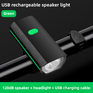 ABS LED phía trước ánh sáng sừng Combo Xe đạp điện 250lm Trắng chùm Loại C có thể sạc lại đa chế độ 1200mAh 120dB Loud báo động - Product Image 2