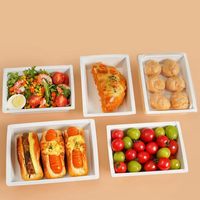 Conteneur alimentaire jetable avec couvercle transparent, boîte à salade, sandwich, à emporter, boîte à lunch bento