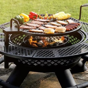 <span class=keywords><strong>Nuevo</strong></span> Brasero <span class=keywords><strong>de</strong></span> Hierro Fundido Fácil <span class=keywords><strong>de</strong></span> Montar, Redondo, para Exteriores, con Parrilla para Barbacoa - Product Image 6