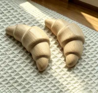 Ensemble de jeu de simulation de petit-déjeuner en bois naturel, pain et fromage en bois, jouet de cuisine pour enfants, jeu de rôle