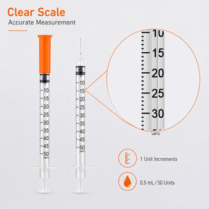 <span class=keywords><strong>Jeringa</strong></span> de Insulina Desechable Certificada para Seguridad en Fábrica, 0.5mL 31G 6mm 8mm, Esterilizada con EO, Venta al por Mayor, 100/Caja - Product Image 3