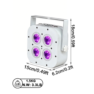 Igracelite Luce Par a LED 4x18W Alimentata a Batteria da 5000mAh con Telecomando IR WiFi Wireless Mini Uplight da DJ per Palco - Product Image 2