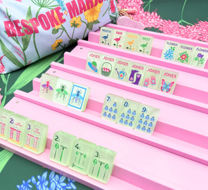 ไพ่มาชชงมัทฉะเพิร์ลแบบอเมริกัน จำนวน 160 ชิ้น ลาย Garden Glow วาดด้วยมือโดยช่างฝีมือ คุณภาพระดับมืออาชีพสำหรับคลับ - Product Image 2