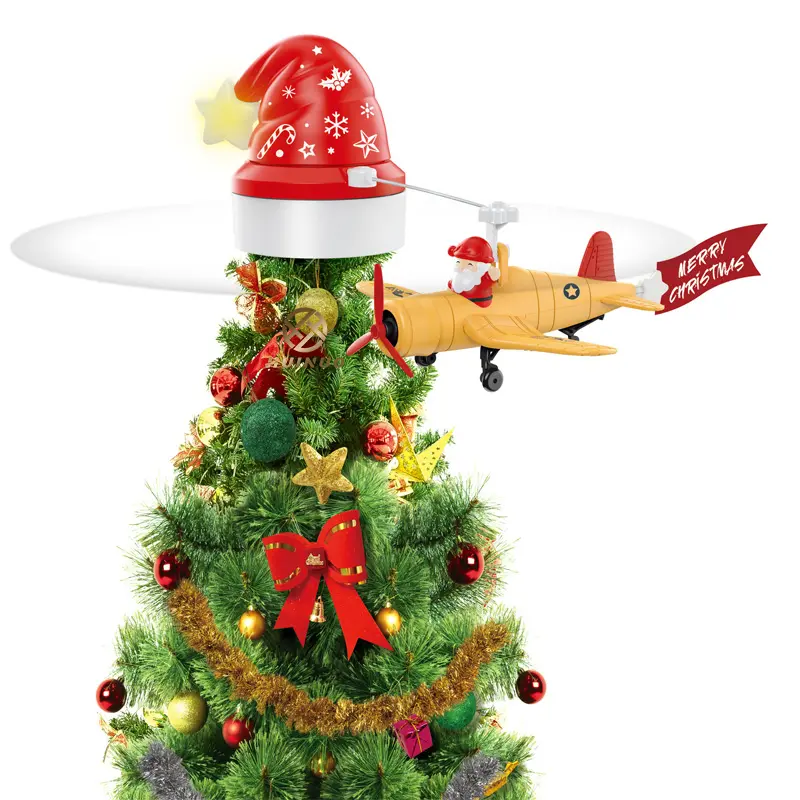 Hiasan topi Natal LED, hiasan pohon Natal menyala dalam rumah pohon Natal HN967646