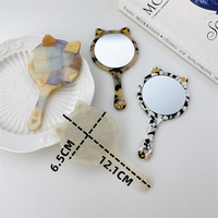 12cm nouvelle mode Offre Spéciale coréen acétate miroir Ins mignon chat forme personnalisé Mini miroir de poche avec la main