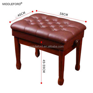 Banco de Piano Ajustable de Madera Maciza de Primera Calidad con Tapicería de Cuero para Pianistas Profesionales - Product Image 4