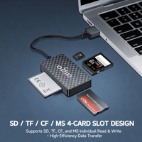 OEM ODM 4 in 1 Pembaca Kartu Memori Multi USB 3.0 untuk Kartu SD Micro SD CF MS Flash MOQ Rendah Harga Pabrik Pengiriman Cepat Ekspor