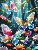 Chenistory Peinture Diamant Papillon, Tableau Mural, Peinture Diamant pour Adultes, Motif Animal, Diamants Ronds Complets, Décoration Murale Moderne