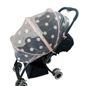 Parasol para bebé, mosquitera para cochecito, cubierta completa de margaritas, cubierta de malla para cochecito, mosquitera elástica transpirable Visible - Product Image 1