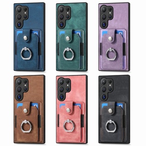 Funda Protectora de Cuerpo Completo con Anillo y Tarjetero para <span class=keywords><strong>Samsung</strong></span> S26 Ultra S25 <span class=keywords><strong>FE</strong></span> A56 M56, Cubierta de Cuero PU Grabado - Product Image 5