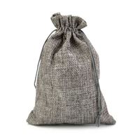 Draw String Petit mini sac à cordon en coton lin jute chanvre cadeau avec logo
