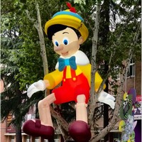 Publicité gonflable personnalisée en forme humaine, gonflables pour garçon, modèle de dessin animé gonflable avec chapeau, poupée gonflable pour homme