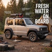 Réservoir d'eau de toit de voiture de 13,2 L pour le camping en plein air, les voyages en voiture, les SUV, la douche de camping, les pique-niques, l'alimentation en eau