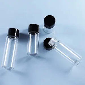 Frasco de óleo essencial de vidro transparente com tampa de rosca e rolha de 5ml 10ml 15ml 20ml, mais vendido