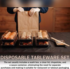 Wholesale Custom Transparent Luxury <b>Food</b> Grade Sushi <b>Box</b> Takeaway Sushi Packaging <b>Box</b> with Lid for <b>Japanese</b> Restaurant - Product Image 3