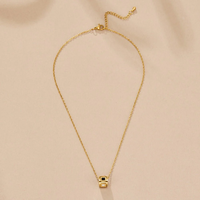 Collier personnalisé en argent sterling 925 plaqué or avec pendentif baril et perles cylindriques à chiffres romains, vente en gros