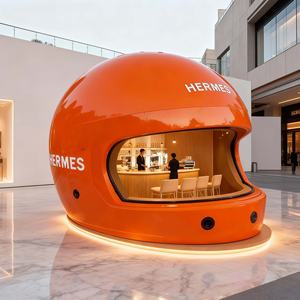 หมวกกันน็อคมอเตอร์ไซค์ทรงสี่เหลี่ยมทำจากไฟเบอร์กลาส รูปปั้นร้านกาแฟ-เครื่องใช้ในครัวเรือน ขนาดและสีที่กำหนดเองได้ - Product Image 1